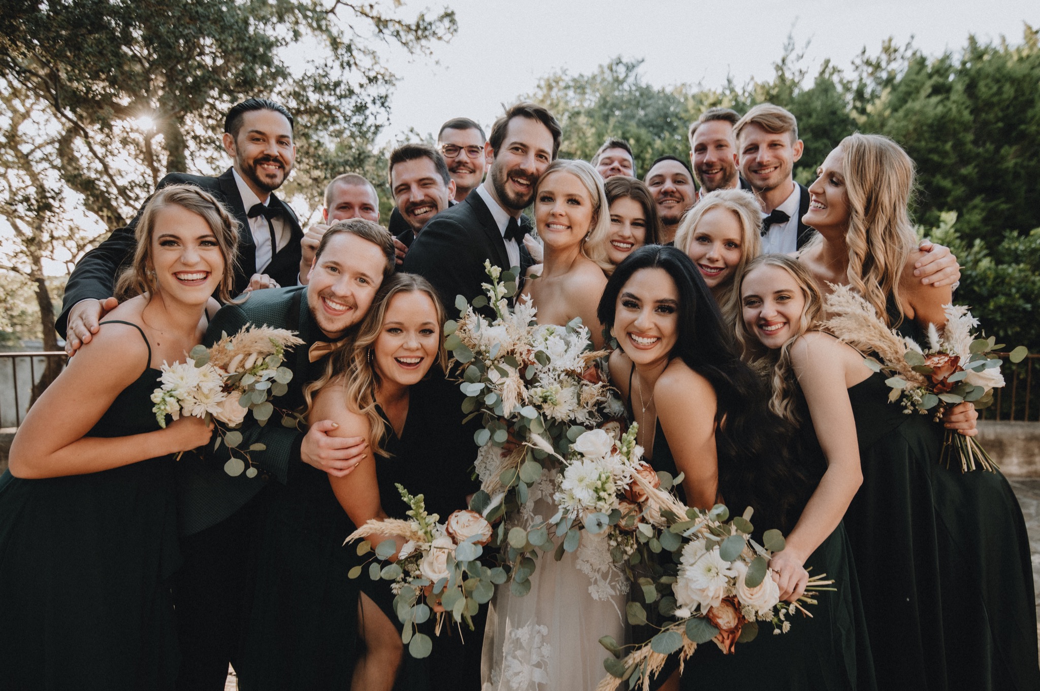 Large wedding party styled by Project Artistry